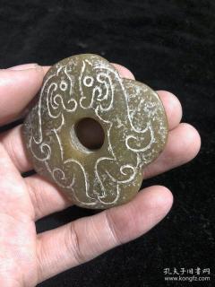 古玉老玉古玩古董高古玉和田玉青玉浮雕双兽