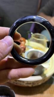 和田玉墨玉青花镯子